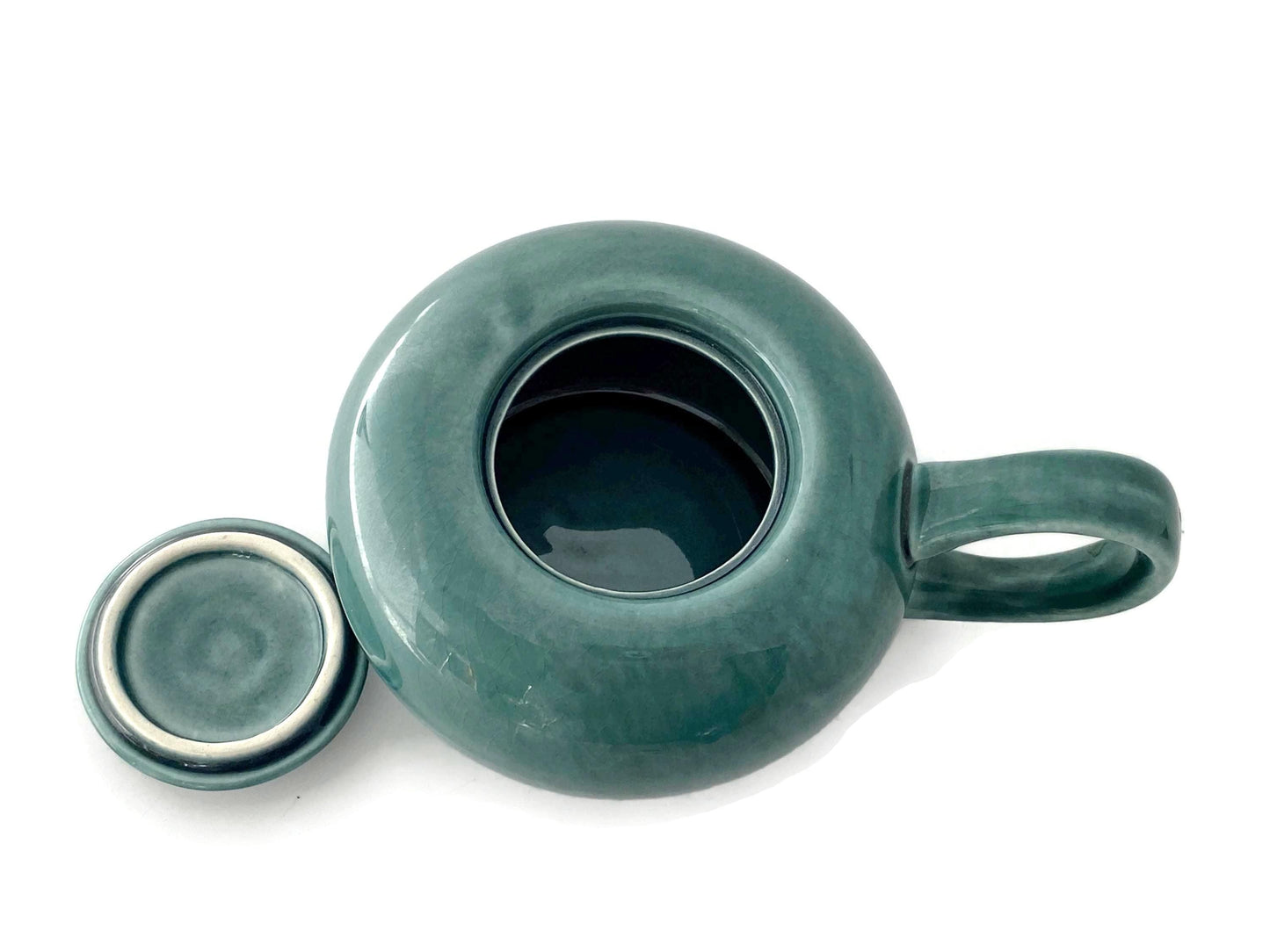 Mid Century Russel Wright Sugar Bowl in Seafoam at Duckwells