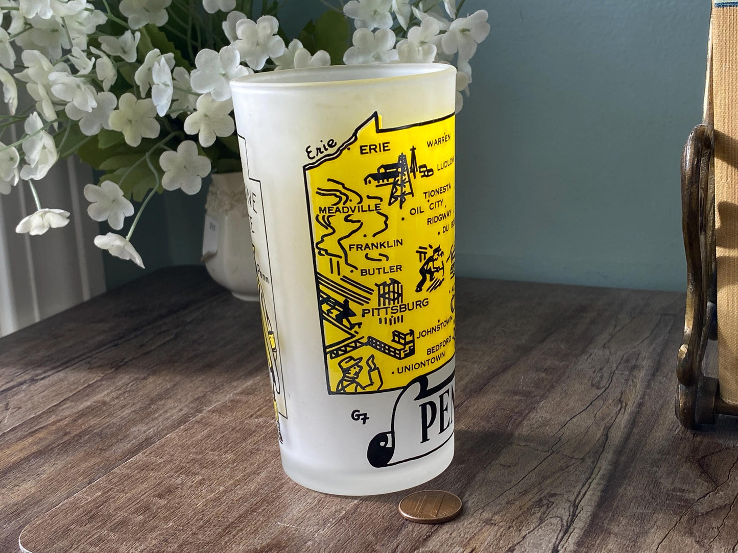 Midcentury Pennsylvania Souvenir Glass by Gay Fad at Duckwells