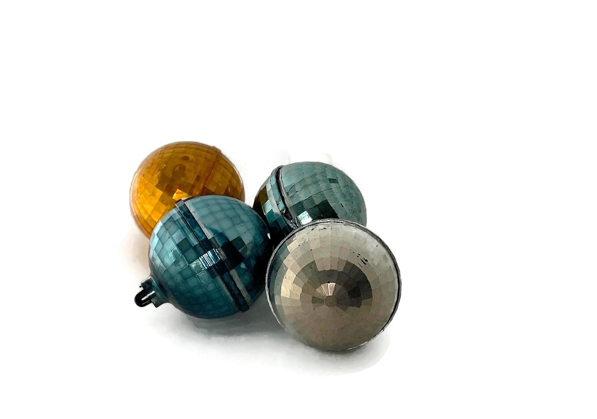 Vintage Plastic Christmas Ornaments Disco Balls at Duckwells