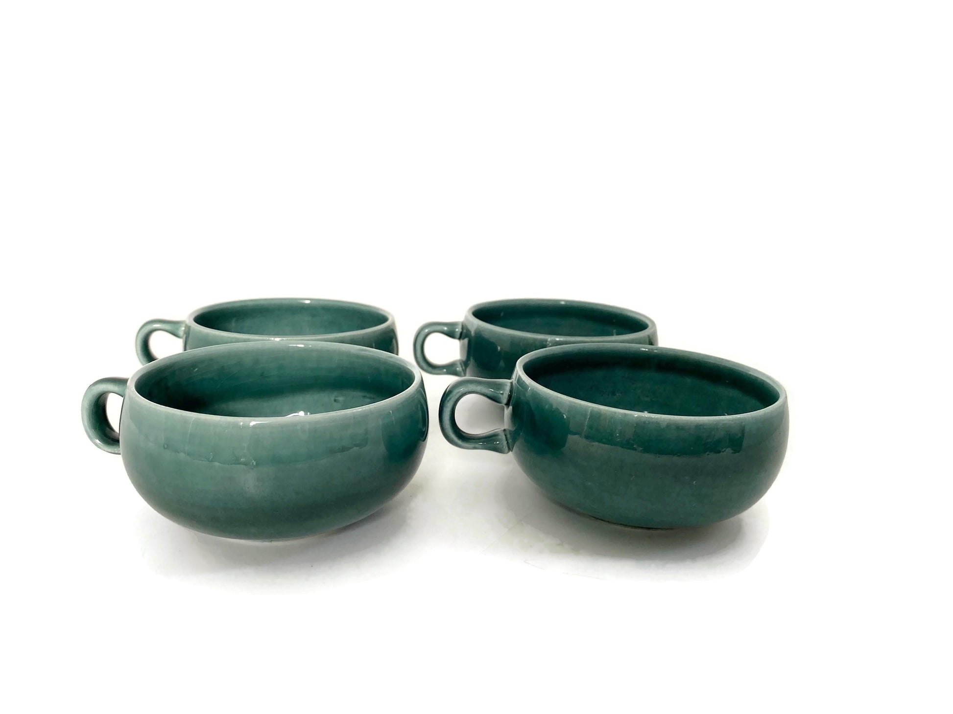 Mid Century Modern Russel Wright Cups in Seafoam at Duckwells