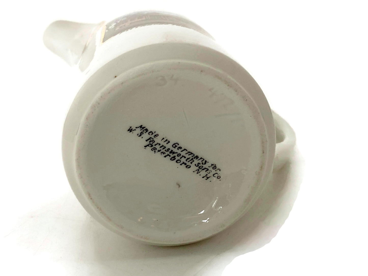 Antique Souvenir Creamer, Peterboro, New Hampshire at Duckwells