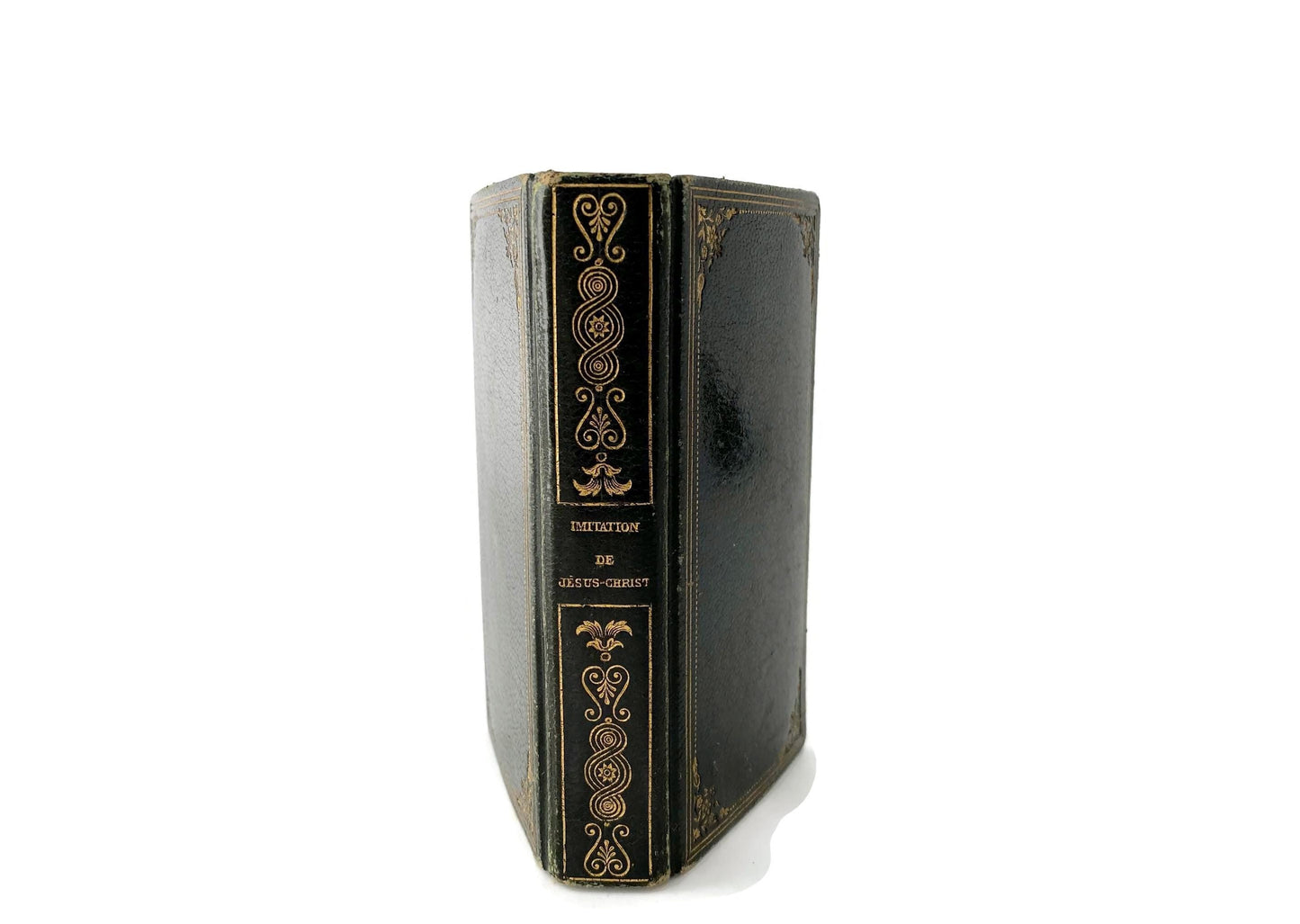 Antique French Book, Imitation de Jesus Christ, Pocket Devotional at Duckwells