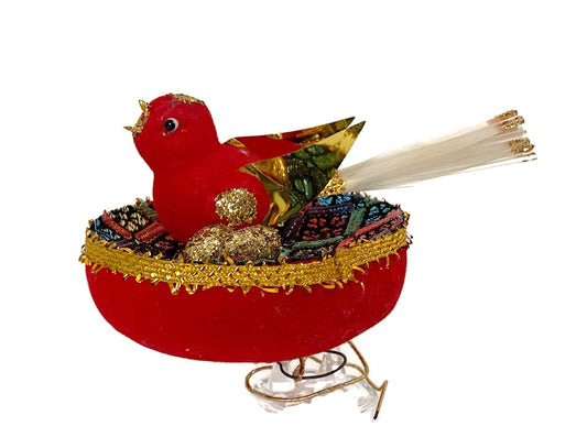 Vintage Bird on a Nest Christmas Ornament at Duckwells