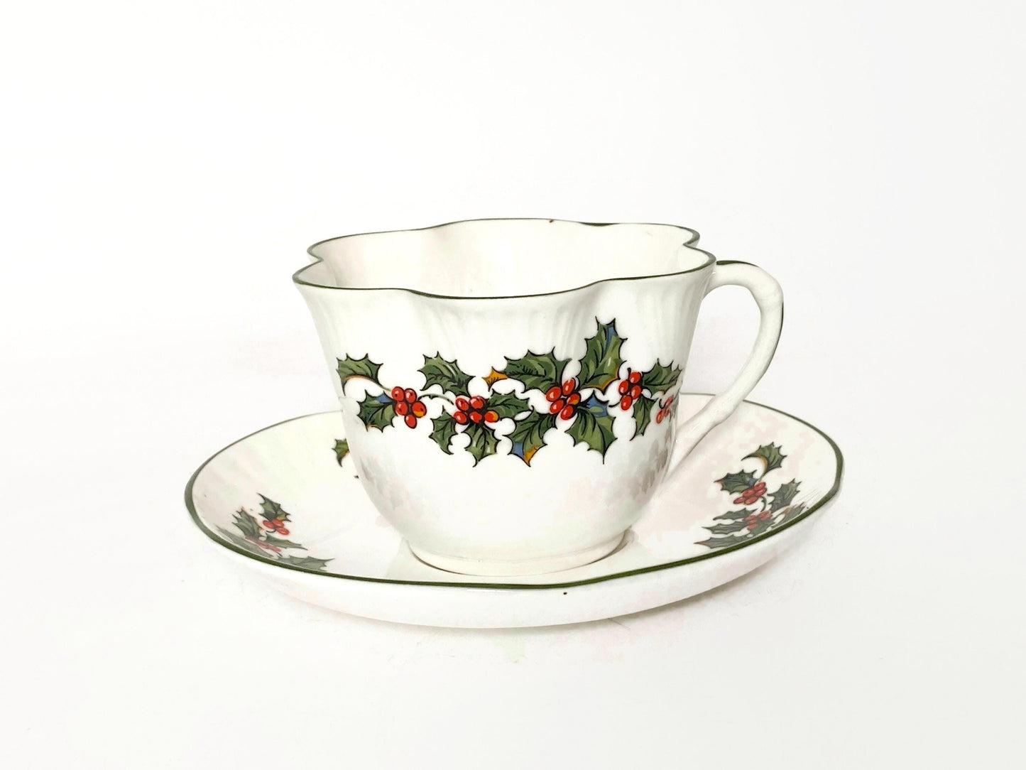Vintage Christmas Cup and Saucer Set at Duckwells