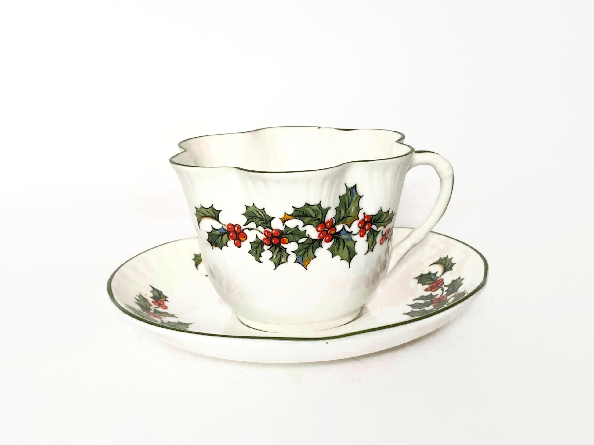 Vintage Christmas Cup and Saucer Set at Duckwells