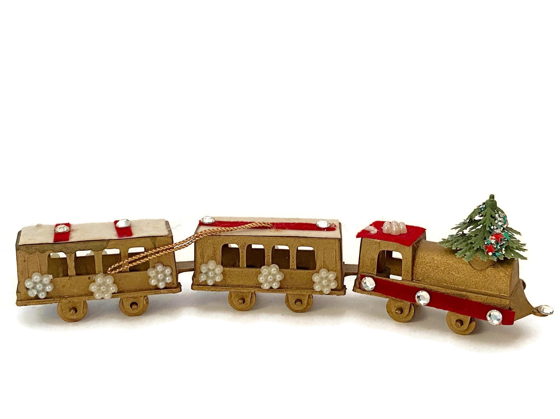 Vintage Train Christmas Ornaments Made in Hong Kong at Duckwells
