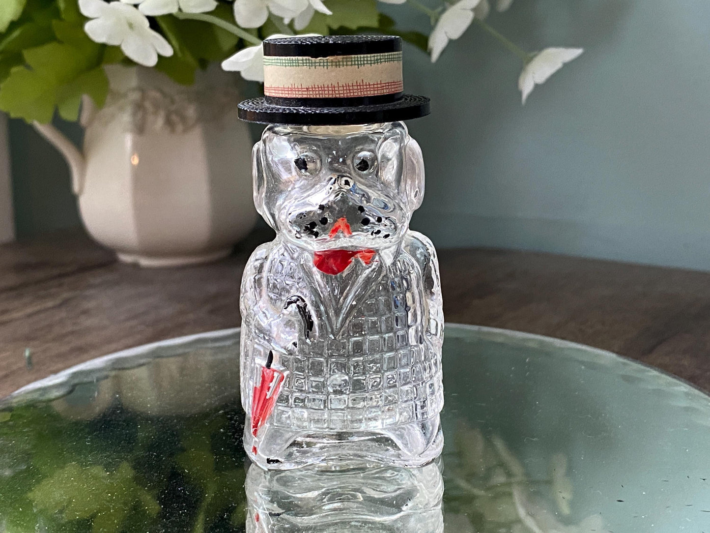 Vintage Glass Dog Figural Cologne Bottle at Duckwells