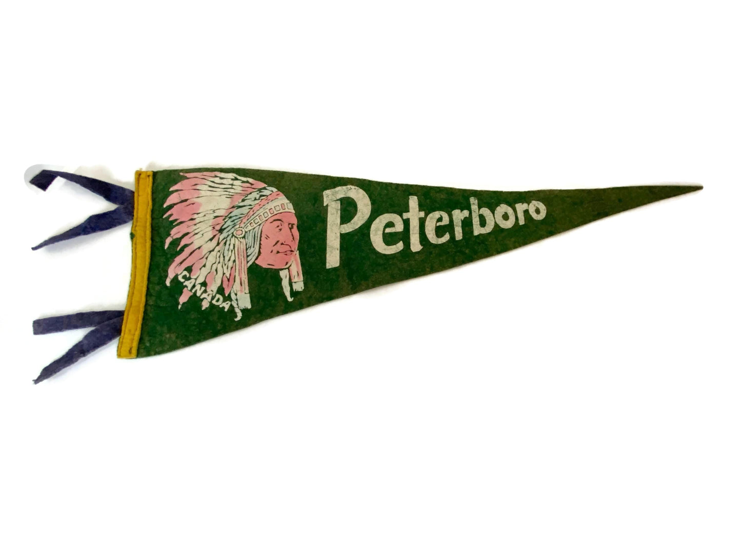 Vintage Peterboro Canada Souvenir Felt Pennant at Duckwells
