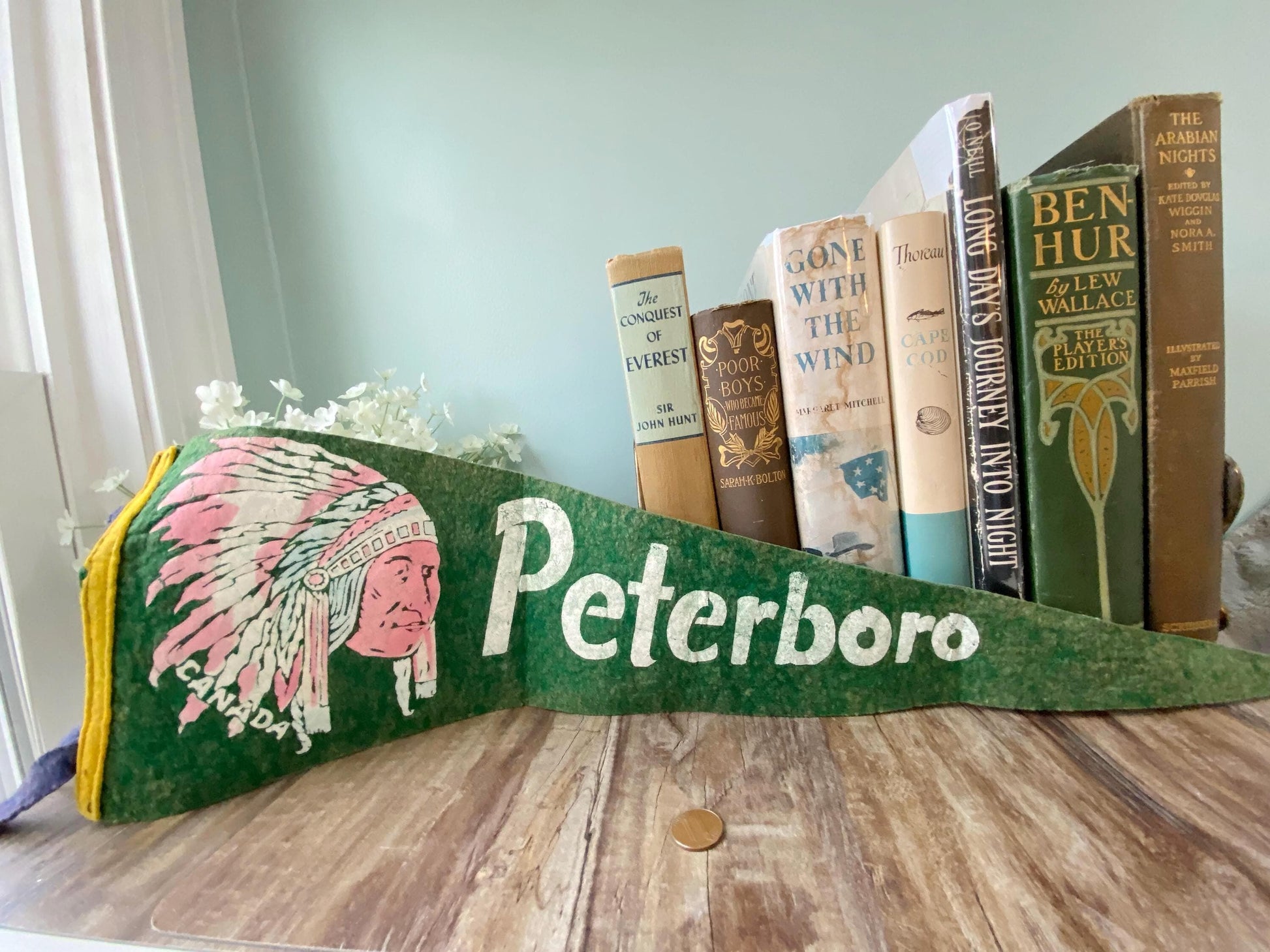 Vintage Peterboro Canada Souvenir Felt Pennant at Duckwells