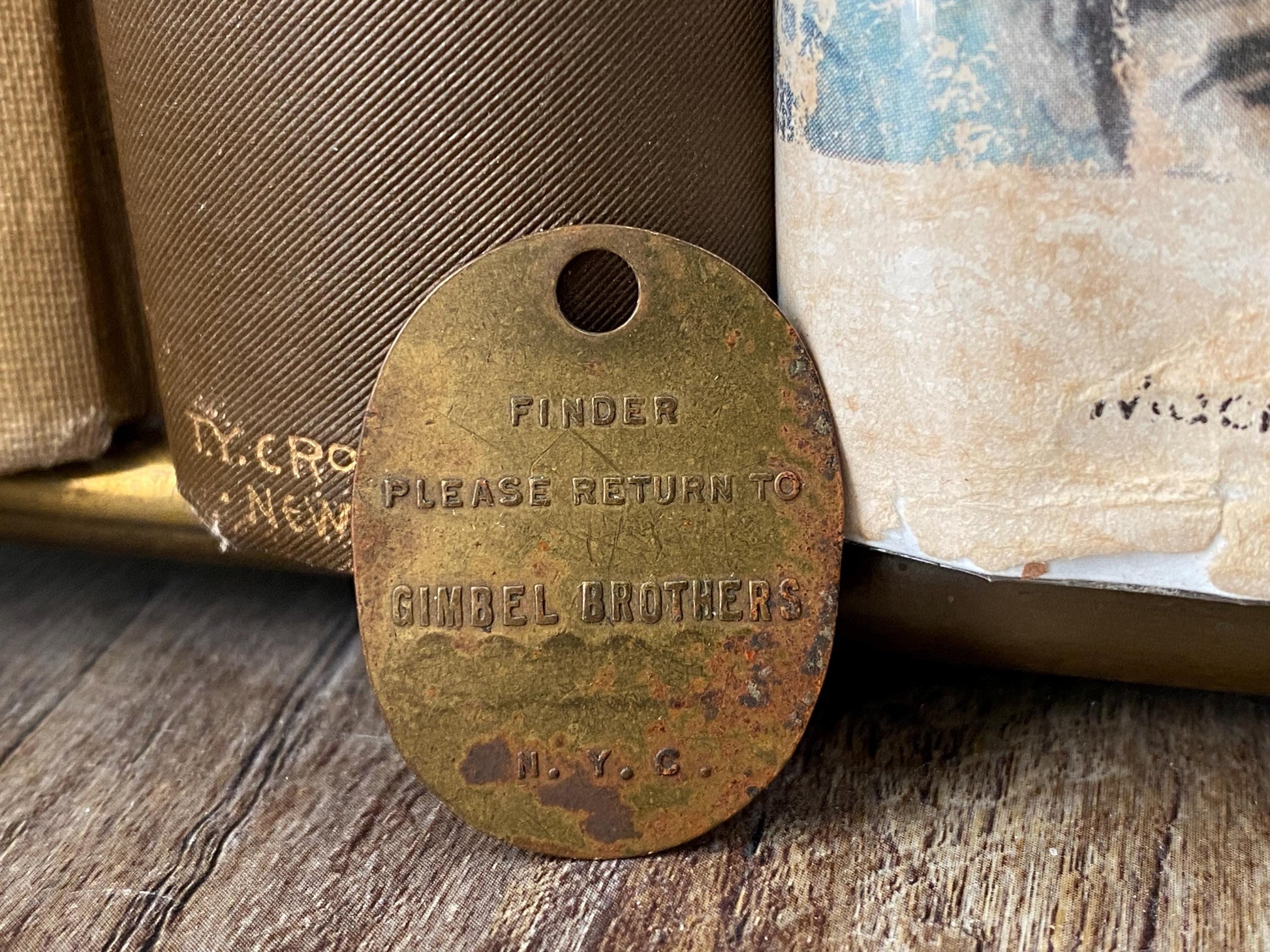 Vintage Brass Charge Coin from Gimbels New York at Duckwells