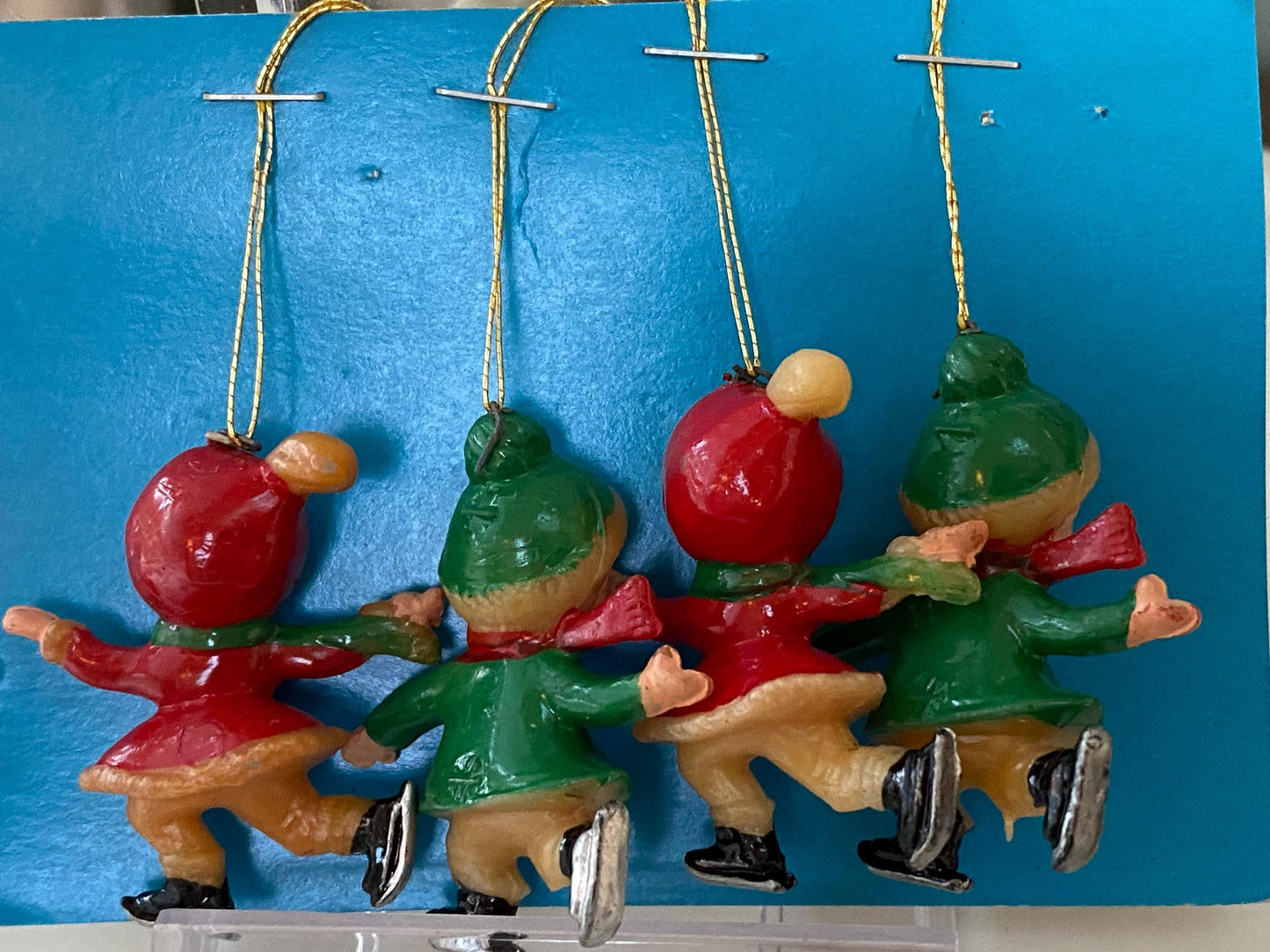 Vintage Ice Skaters Ornaments Made in Hong Kong at Duckwells