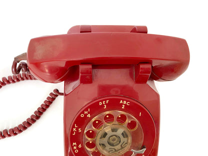 Vintage Red Rotary Dial Telephone at Duckwells