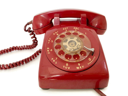 Vintage Red Rotary Dial Telephone at Duckwells