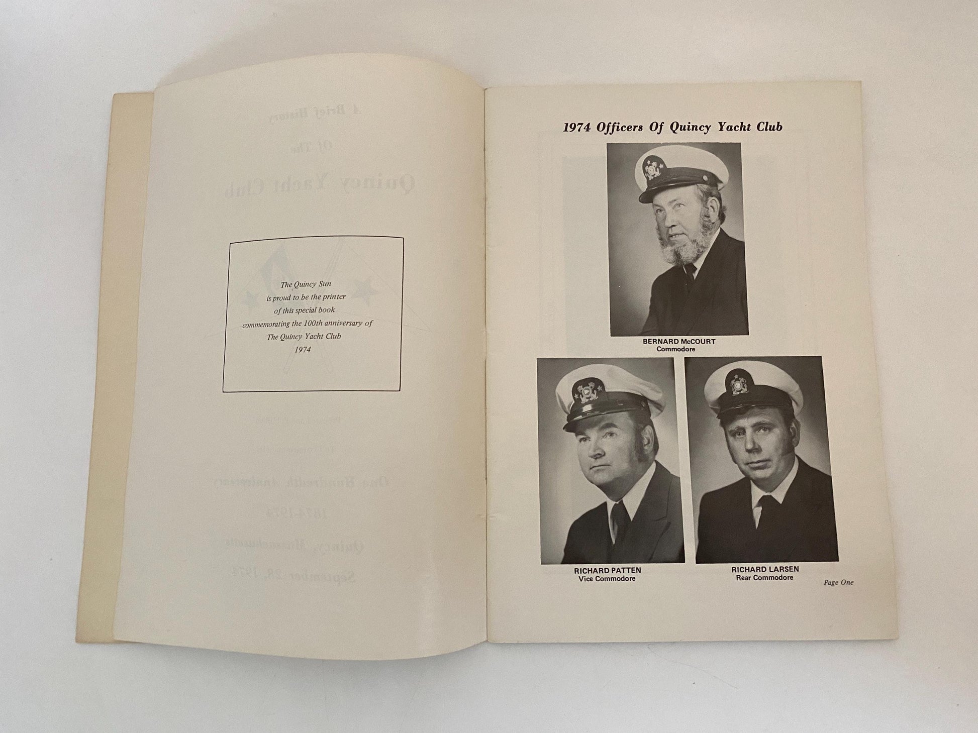 Vintage Quincy Yacht Club 19774 Anniversary Book at Duckwells