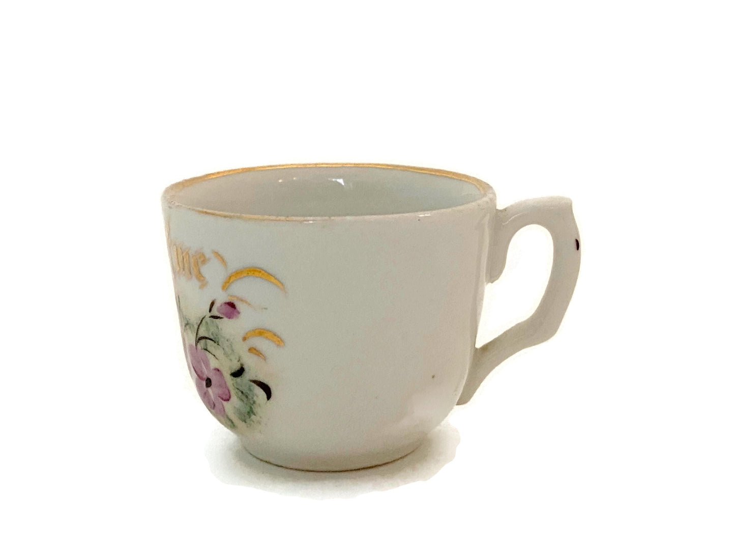 Antique Tiny Cup Porcelain Remember Me at Duckwells