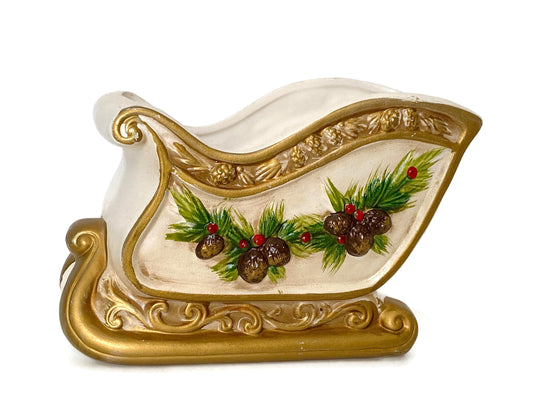 Vintage Christmas Ceramic Sleigh by Napco at Duckwells