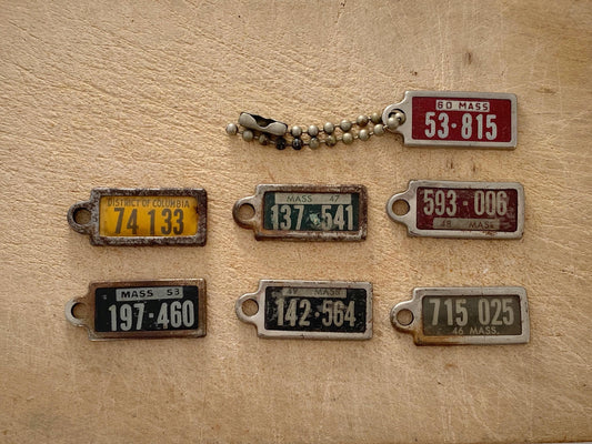 Vintage Mini Licenses Plates at Duckwells