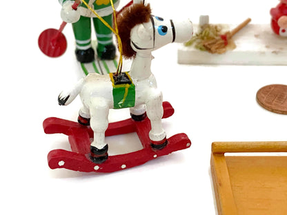 Vintage Wood Christmas Nine Ornaments or Figurines at Duckwells