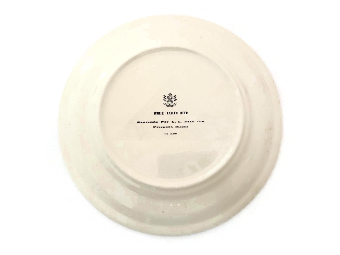 Vintage LL Bean Plate, White Tailed Deer by Delano Studios at Duckwells