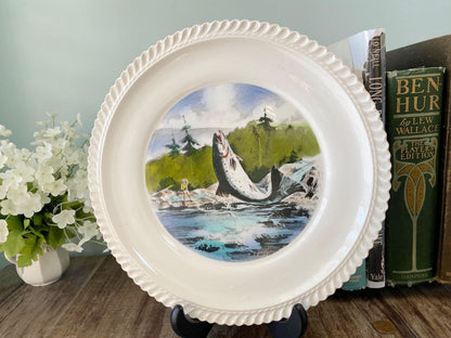 Vintage LL Bean Plate, Atlantic Salmon by Delano Studios at Duckwells
