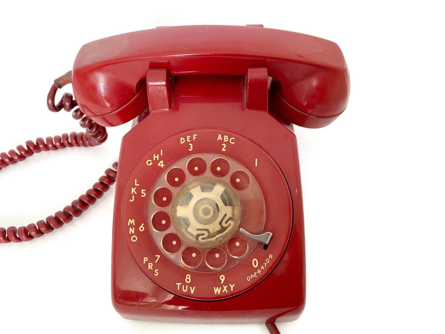 Vintage Red Rotary Dial Telephone at Duckwells