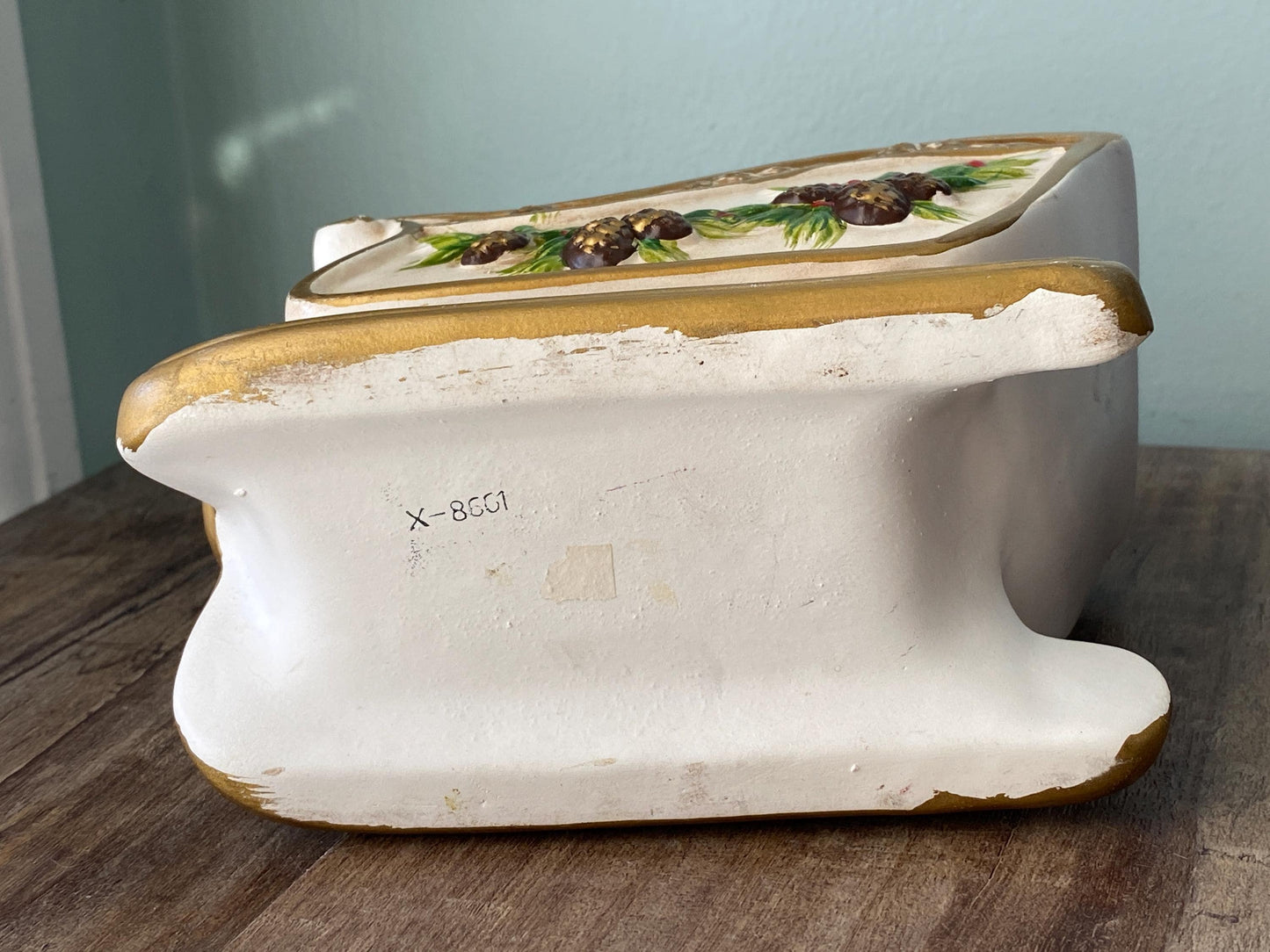 Vintage Christmas Ceramic Sleigh by Napco at Duckwells