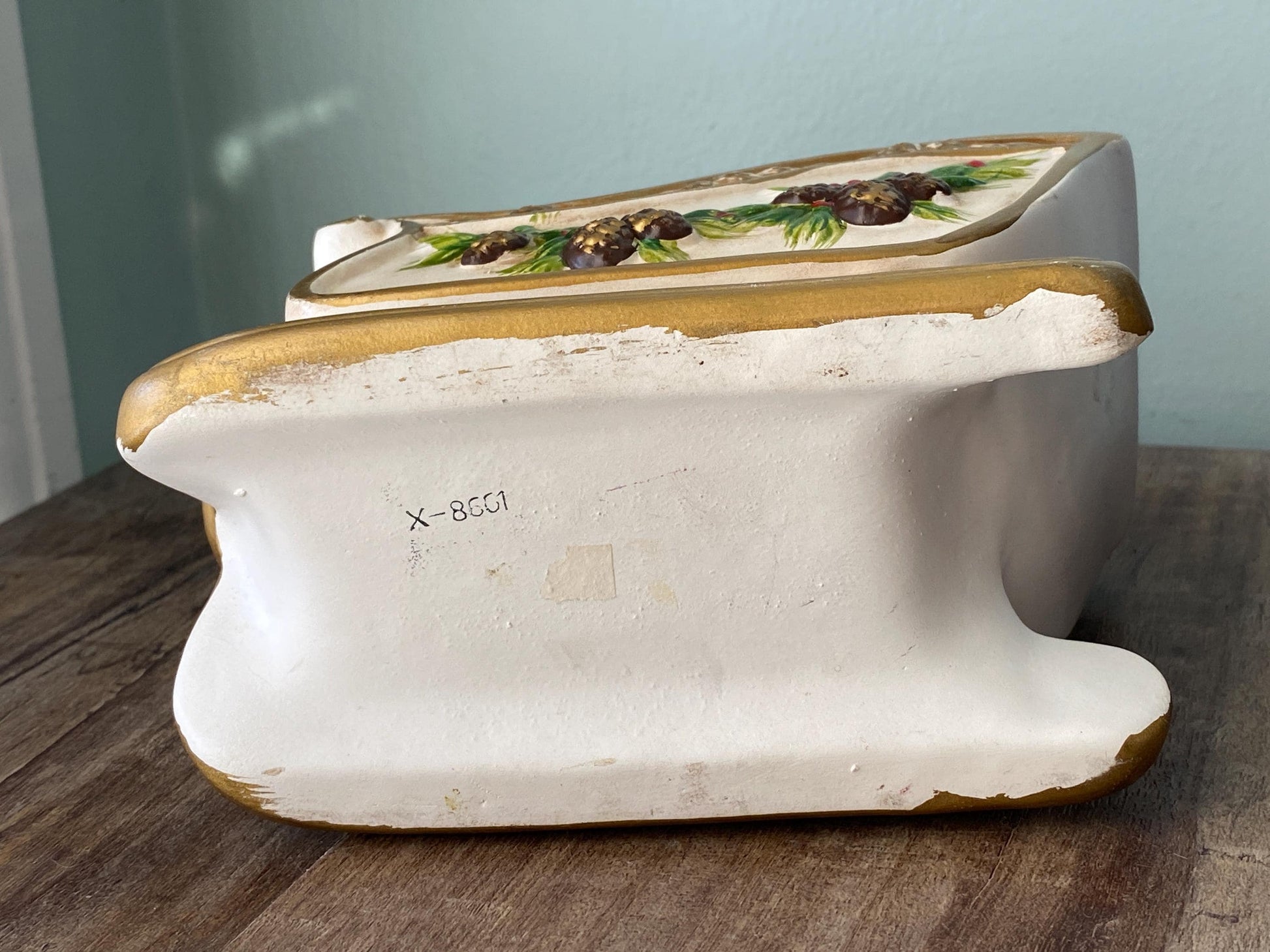 Vintage Christmas Ceramic Sleigh by Napco at Duckwells