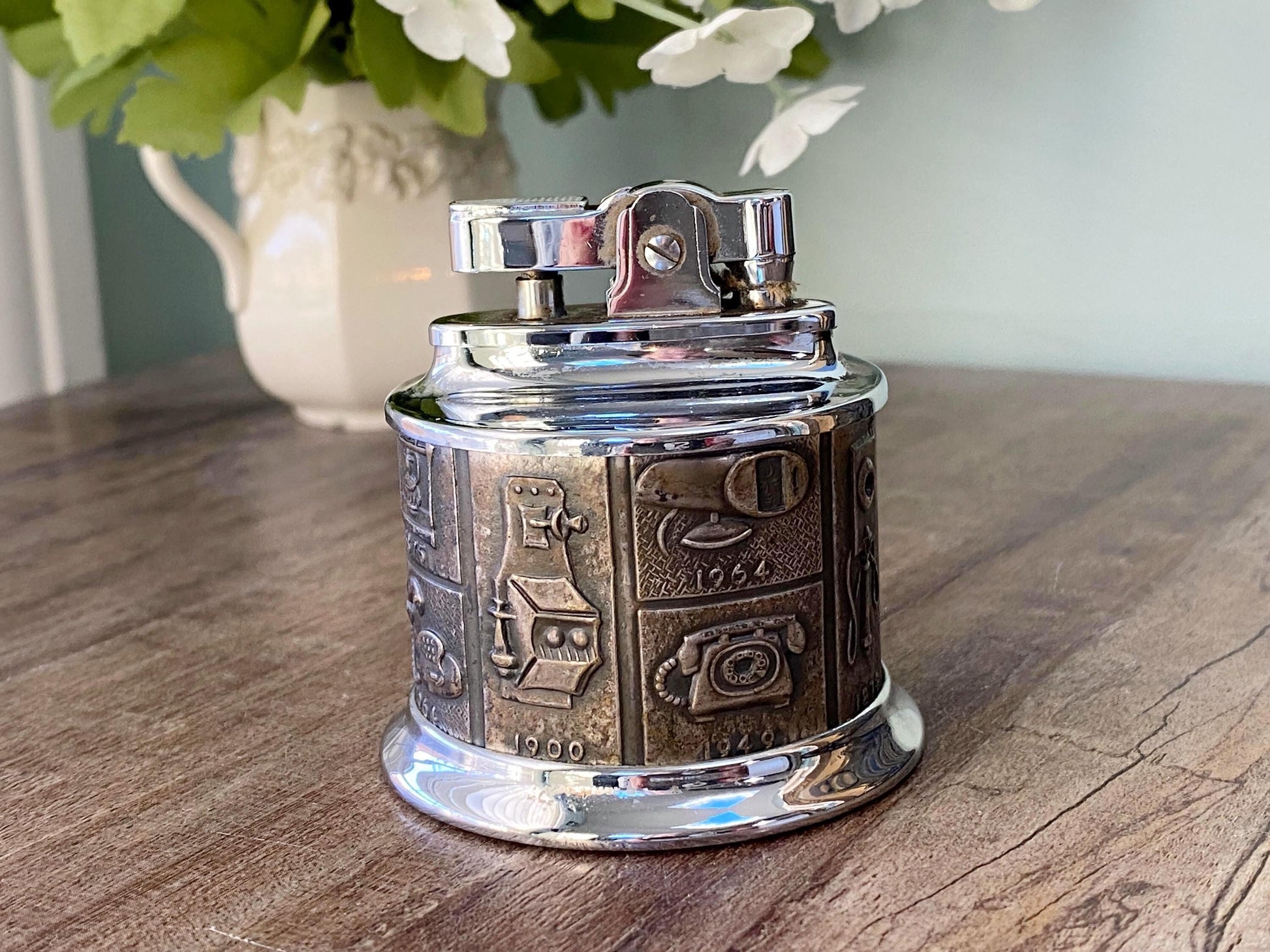 Midcentury Table Lighter with Telephone History at Duckwells