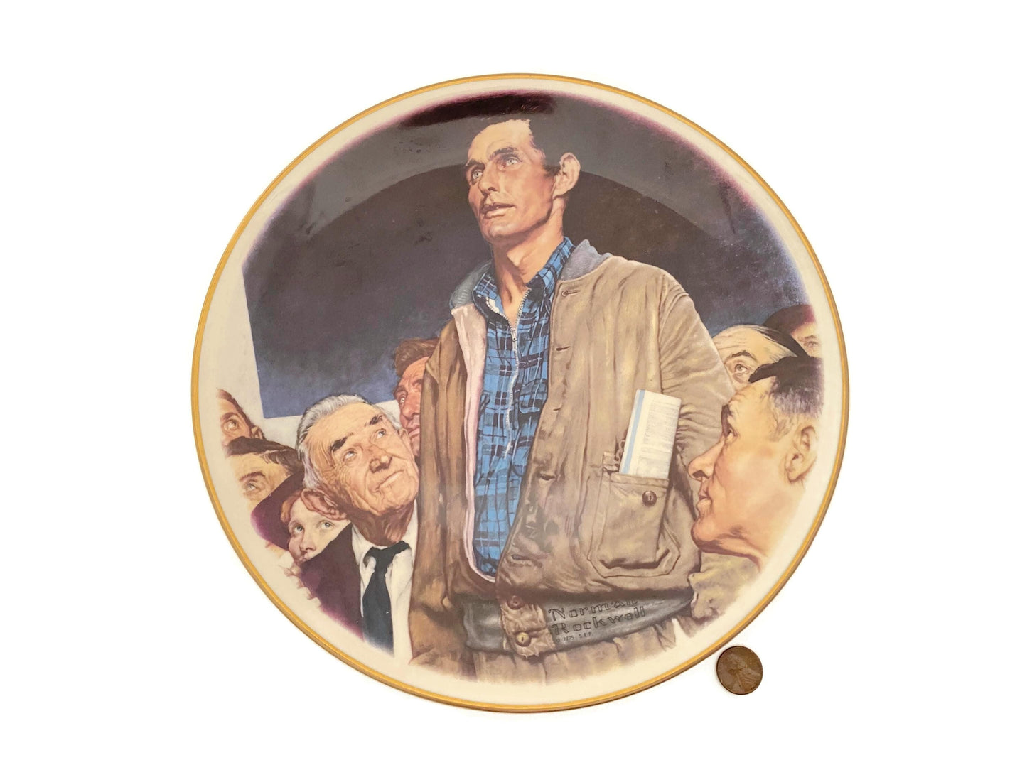 Vintage Norman Rockwell Plate, Freedom of Speech at Duckwells