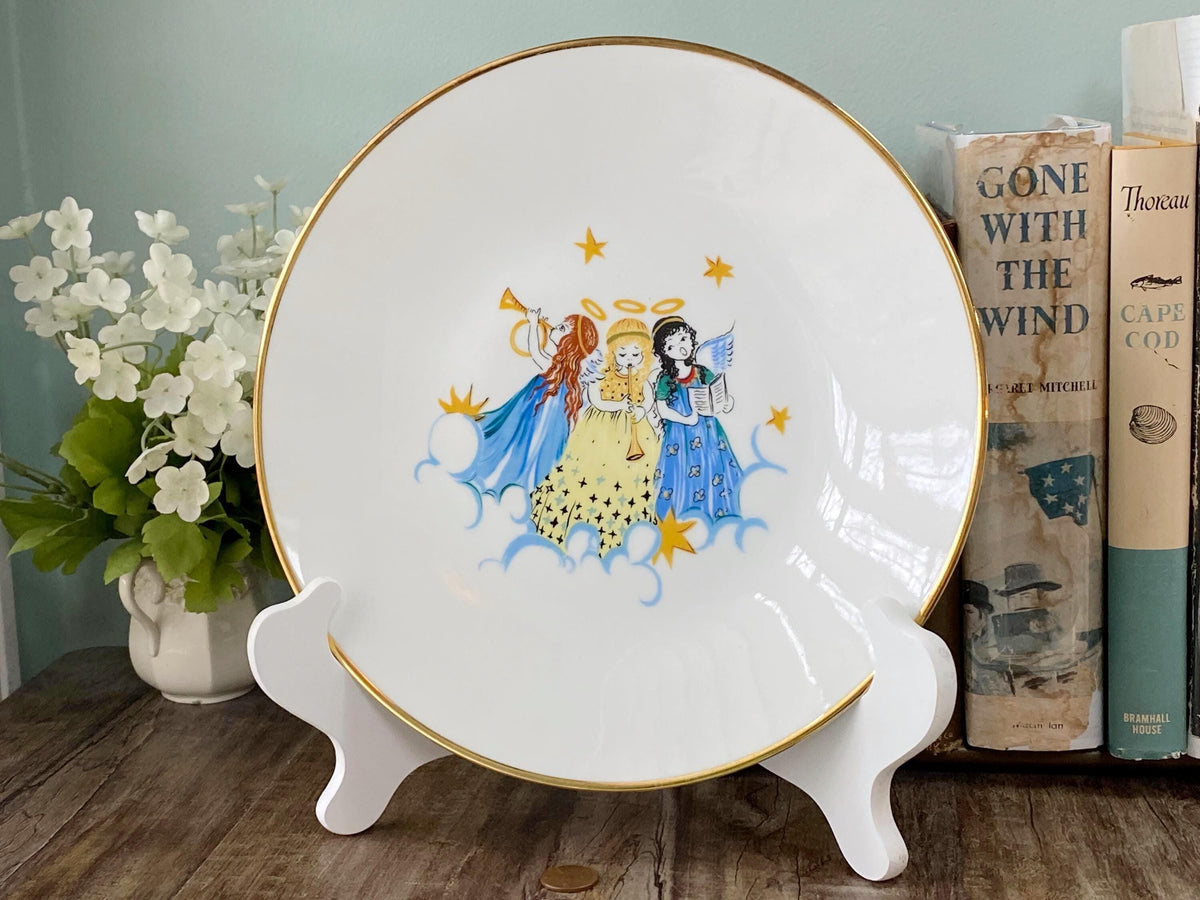 Vintage Christmas Angels German Porcelain Plate at Duckwells