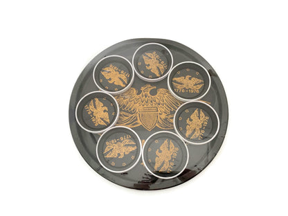 Midcentury Bicentennial Metal Souvenir Tray Set at Duckwells