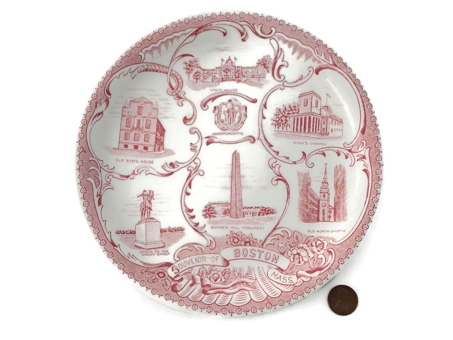 Antique Boston Massachusetts Souvenir Plate at Duckwells