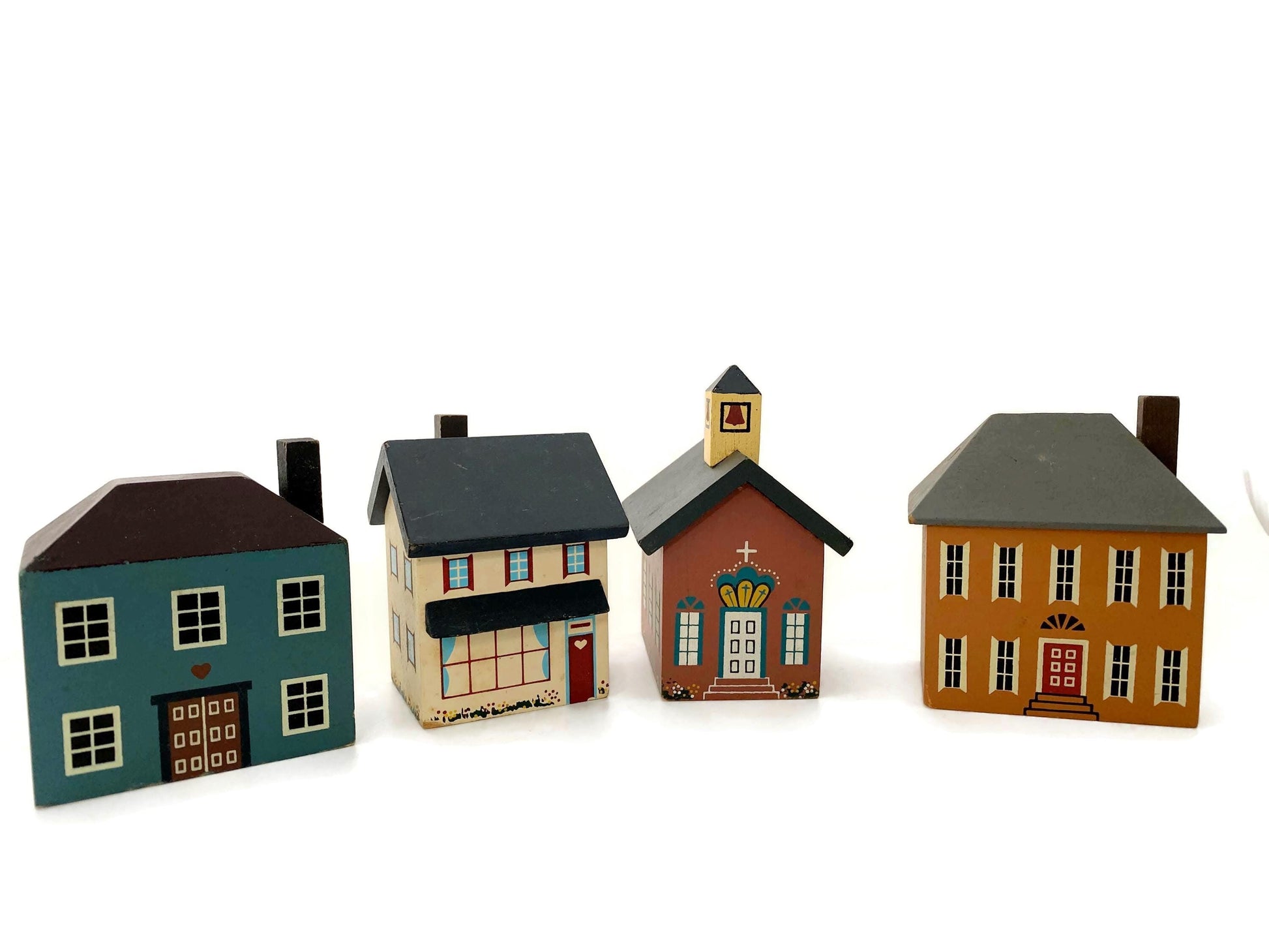 Vintage Wood Miniature Village at Duckwells