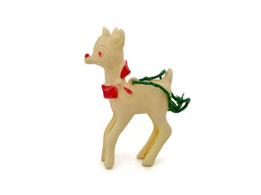 Vintage Rudolph the Reindeer Ornament, 1940s Celluloid at Duckwells