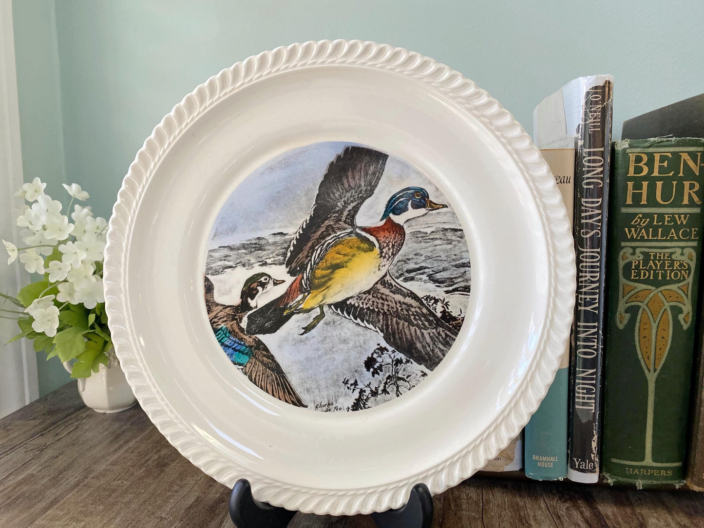 Vintage LL Bean Plate, Wood Ducks by Delano Studios at Duckwells