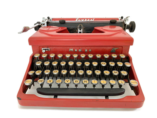 Vintage Red Typewriter Everest 90 Italian Portable