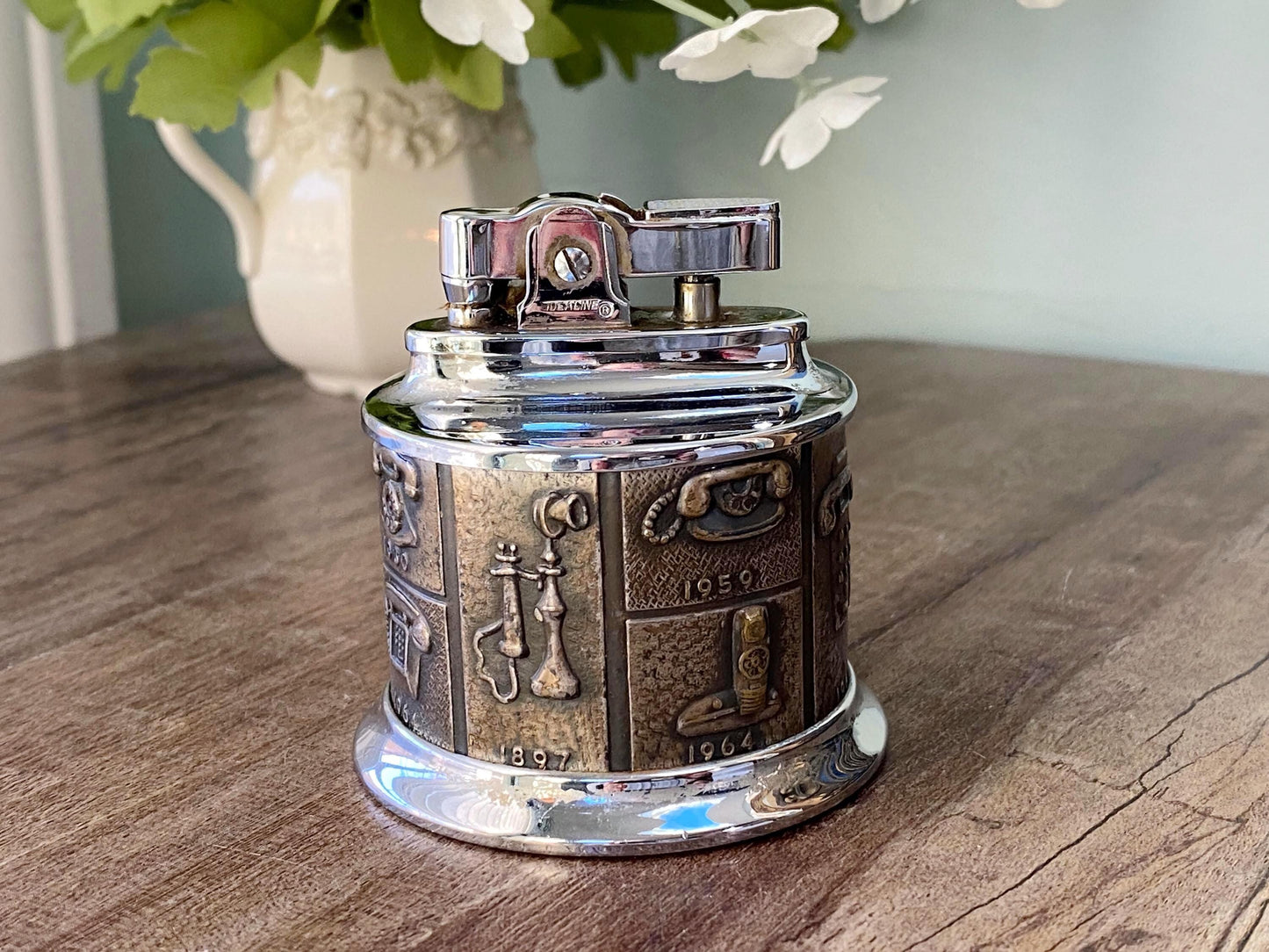 Midcentury Table Lighter with Telephone History at Duckwells