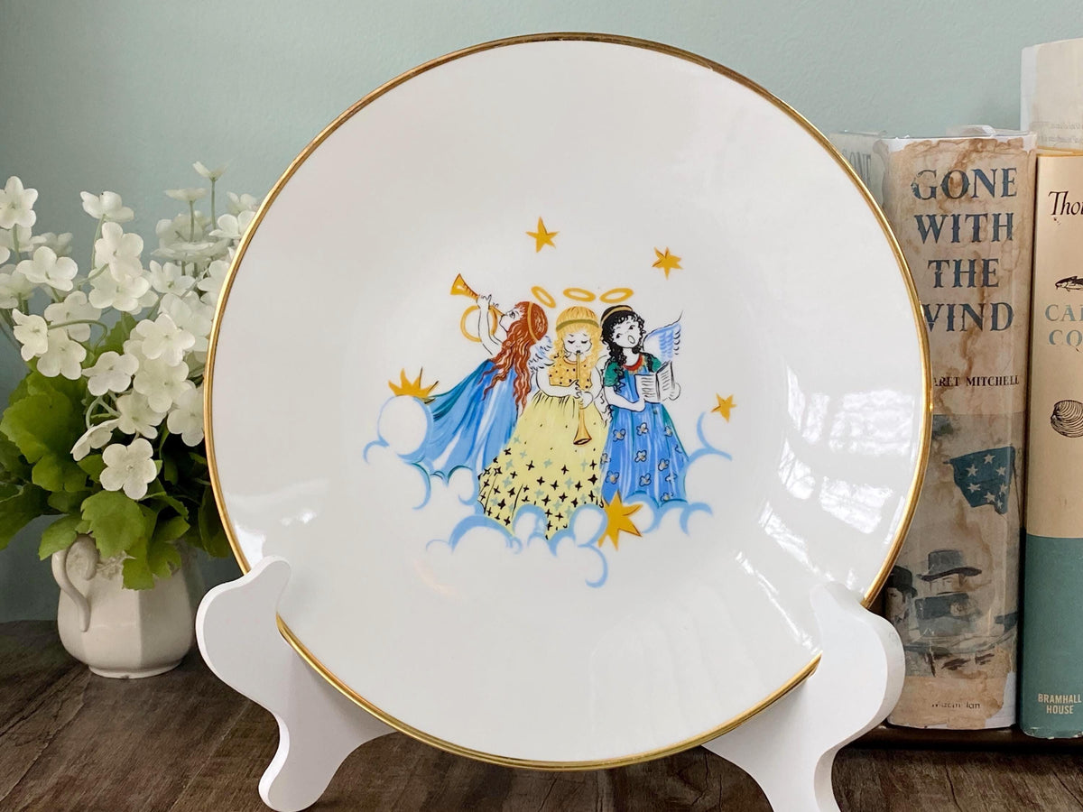 Vintage Christmas Angels German Porcelain Plate at Duckwells