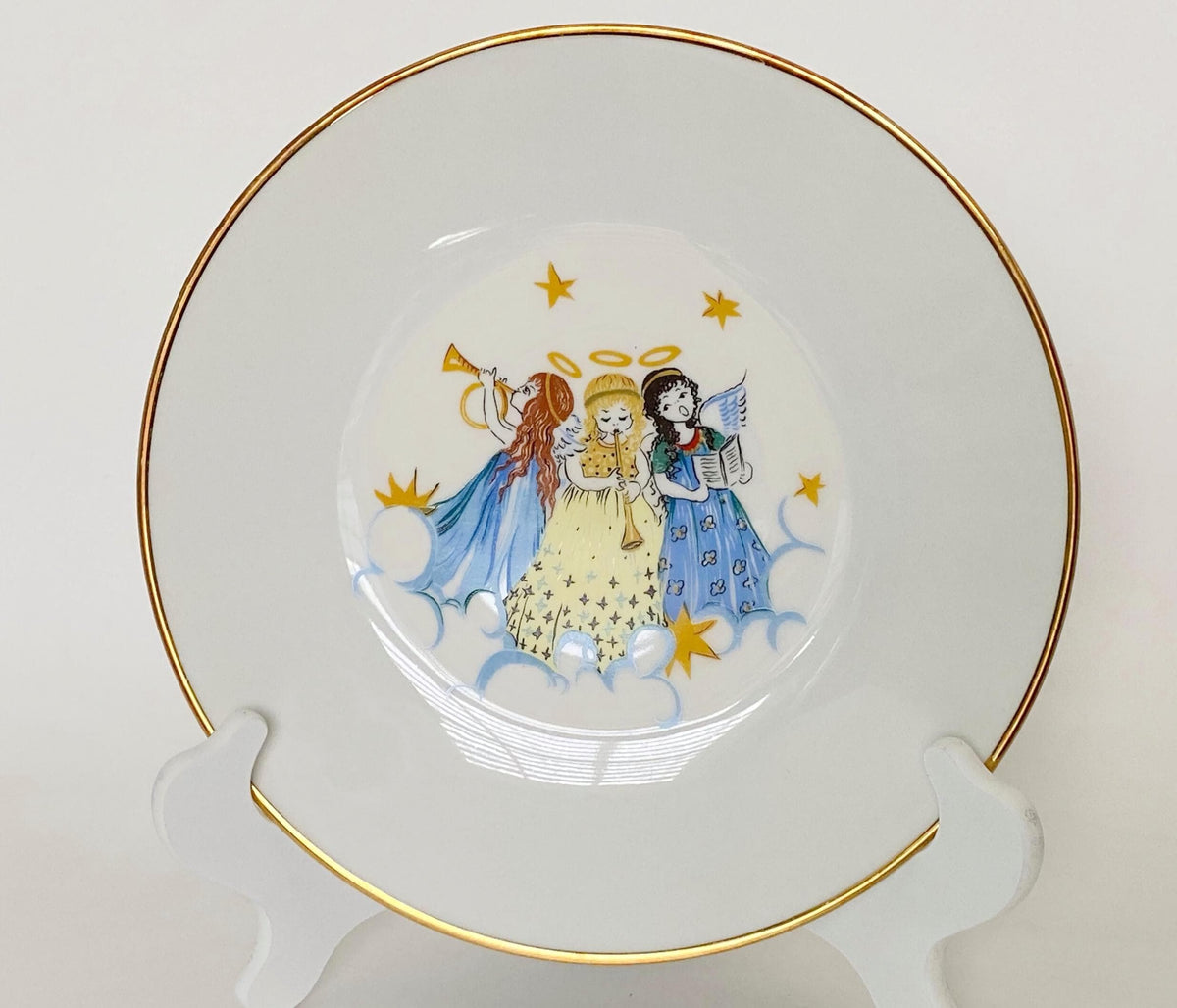 Vintage Christmas Angels German Porcelain Plate at Duckwells