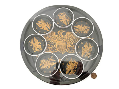 Midcentury Bicentennial Metal Souvenir Tray Set at Duckwells