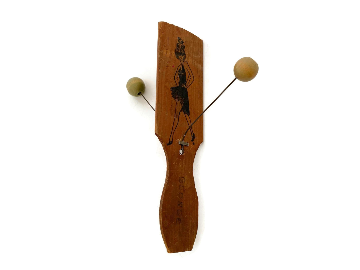 Antique Wood Toy, Dancing Jig Noisemaker at Duckwells