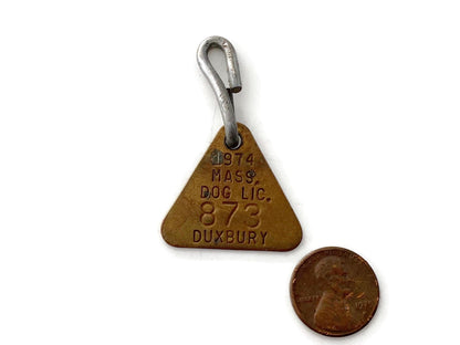 Vintage Duxbury Brass Dog License at Duckwells