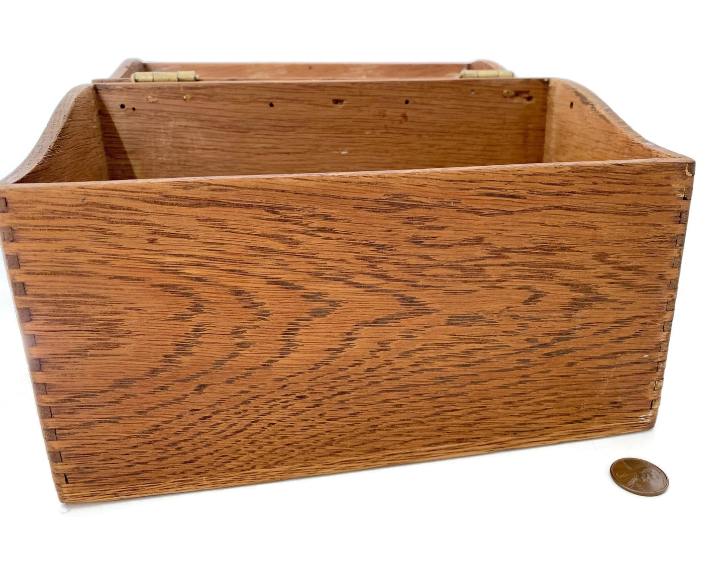 Midcentury Large Wood Index Box at Duckwells