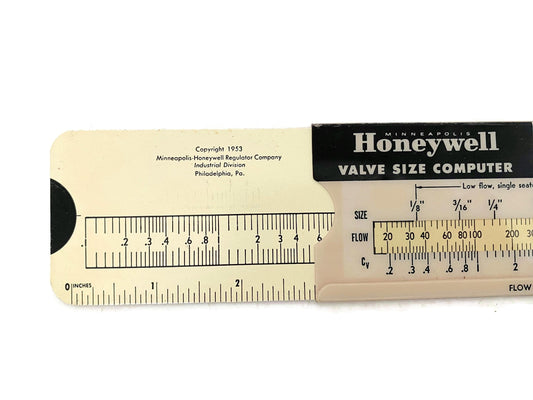Vintage Honeywell Valve Size Slide Computer at Duckwells
