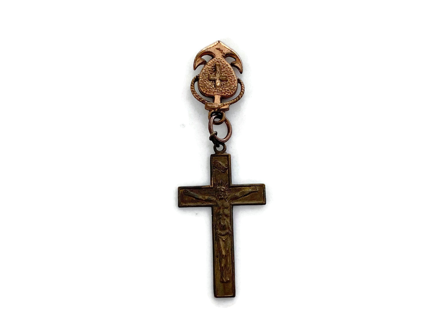 Vintage Crucifix and Faith Hope and Charity Centerpiece at Duckwells