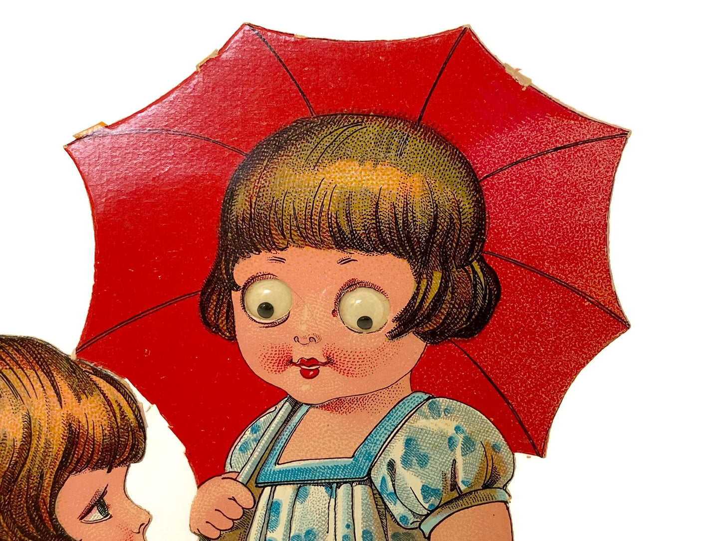 Antique Valentine's Day Card, Mechanical Die Cut with Googly Eyes at Duckwells