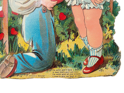 Antique Valentine's Day Card, Mechanical Die Cut with Googly Eyes at Duckwells