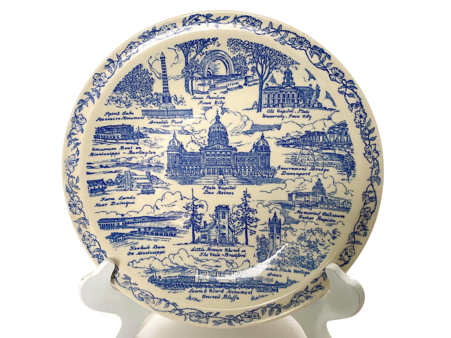 Vintage Iowa Plate by Vernon Kilns at Duckwells