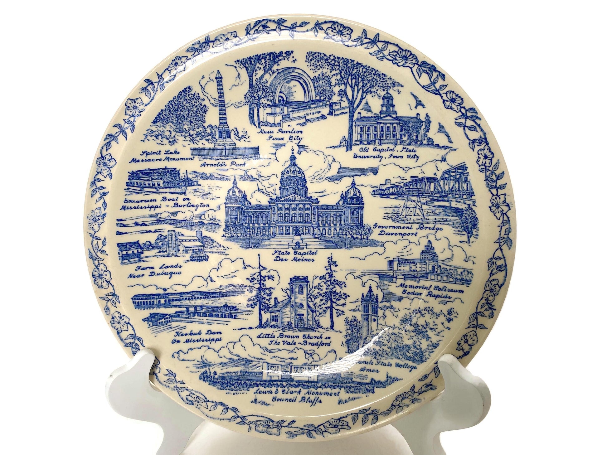 Vintage Iowa Plate by Vernon Kilns at Duckwells