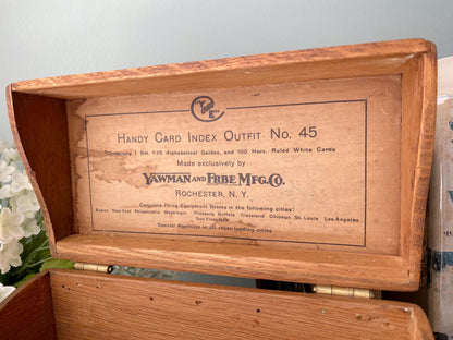 Midcentury Large Wood Index Box at Duckwells